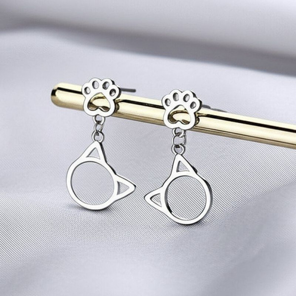 Оригинальные серьги-пусеты «грация кошки» 1J11825CJJ