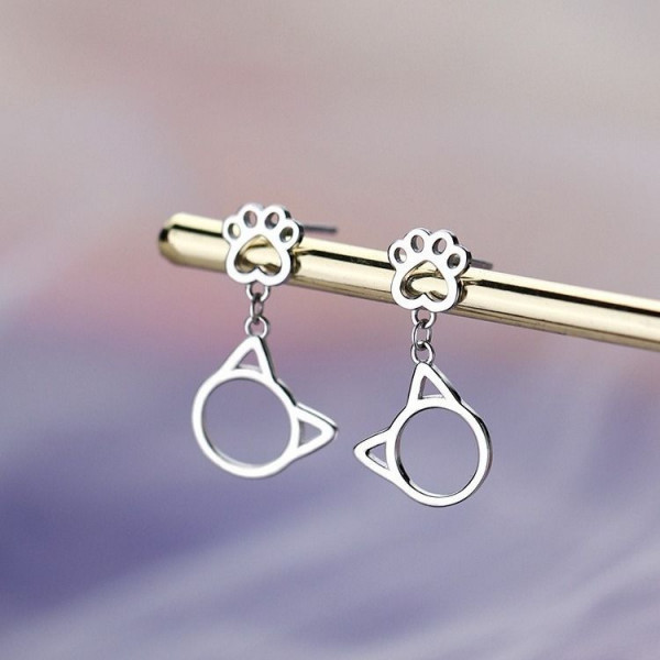 Оригинальные серьги-пусеты «грация кошки» 1J11825CJJ