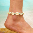 Браслет на ногу из крупных ракушек CJL28567