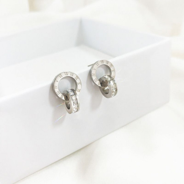 Висячие серьги-кольца с римскими цифрами 1J12498CJJ