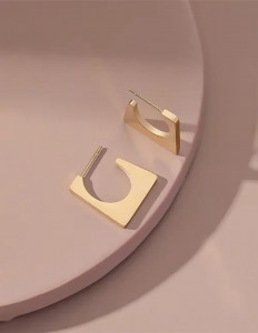 Стальные серьги с напылением золотом J10010CJJ