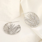 Серебристые серьги-кольца Листья пальмы CJH27586