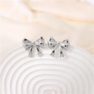 Серебристые серьги-пусеты Банты CJH27339