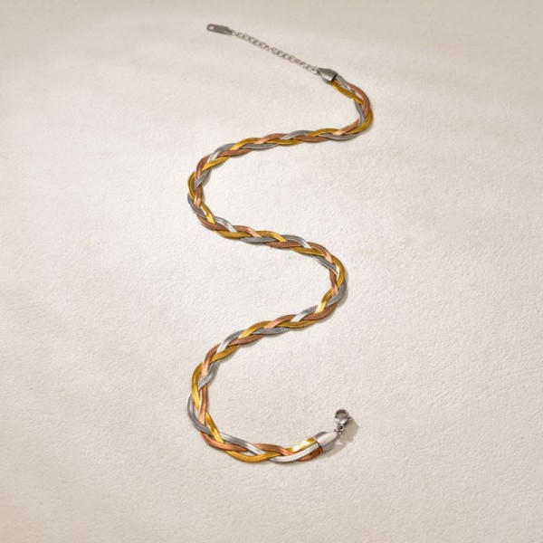 Золотистая цепь с крупными овальными звеньями CJQ29257