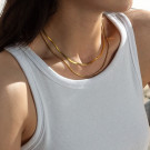 Тройное каскадное колье из золотистой стали CJC62995