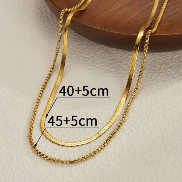 Тройное каскадное колье из золотистой стали CJC62995