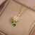 Золотистая цепочка с подвеской-цветком и камнями CJH64915