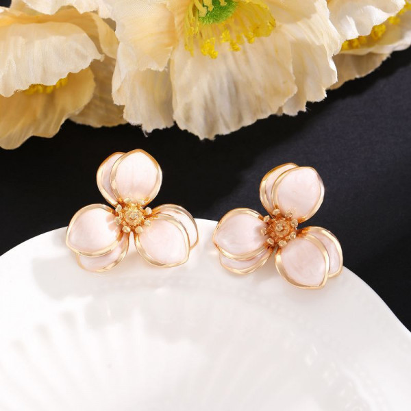 Яркие серьги-пусеты лесные цветы CJL92413