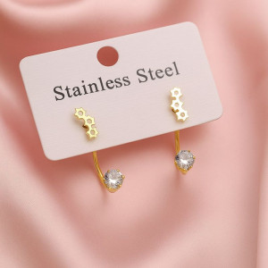 Серьги стальные звезды с напылением золотом J11518CJJ