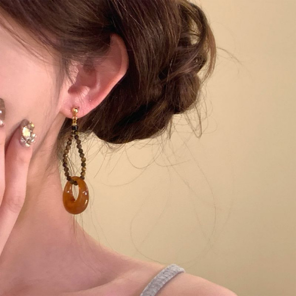 Асимметричные серьги с тигровым глазом CJR87297