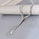 Серебристое колье-галстук каскад CJM17133