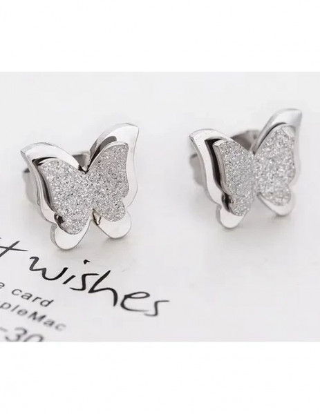 Серьги-пусеты Бабочки глянцевые 1J10011CJJ