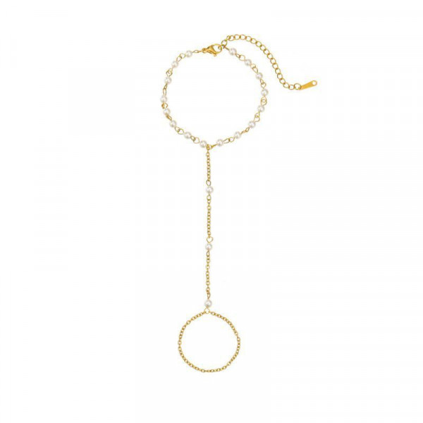 Браслет слейв жемчужная нежность на тонкой цепи CJH00831