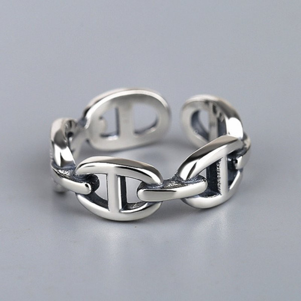 Кольцо в форме массивной цепи в стиле гранж CJC99249