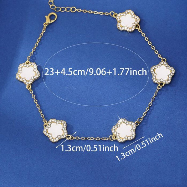 Браслет-цепочка с подвесками в форме клевера CJH22607