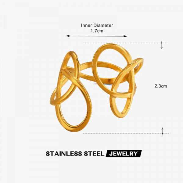 Разомкнутое стальное кольцо с абстрактными петлями CJR55682