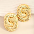 Объемные серьги-пусеты витые кольца CJN34096