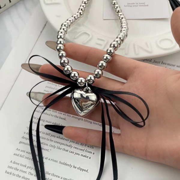 Длинная цепочка на шнурке с бантом и жемчужным акцентом CJH90882