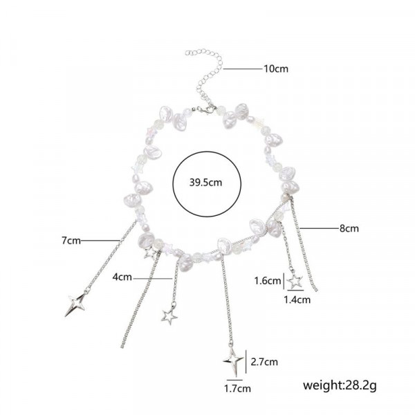 Воздушное колье из барочного жемчуга с подвесками 1J12225CJJ