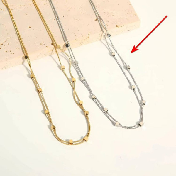 Стальная цепочка с декоративными кубиками J10646CJJ