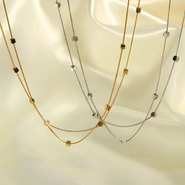 Стальная цепочка с декоративными кубиками J10646CJJ