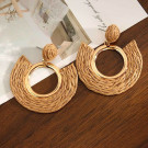 Плетеные серьги-пусеты в этно-стиле CJN34122