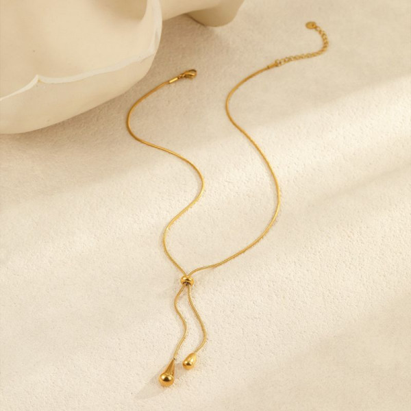 Цепочка-галстук со скользящей подвеской и кисточками на концах CJR63484