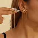 Серьги Висячие Банты с длинными цепями CJN81750