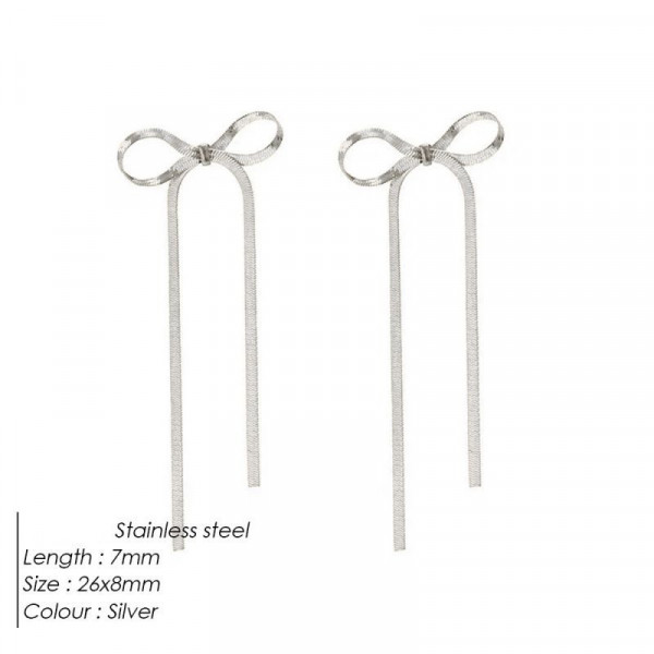 Серьги Висячие Банты с длинными цепями CJN81750