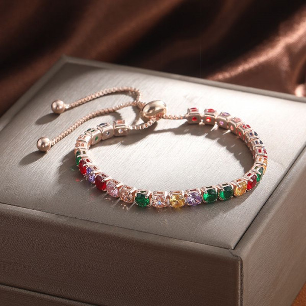 Браслет медь циркон напыление золотом 1J12503CJJ