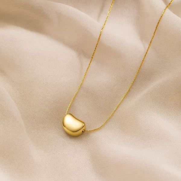 Золотистая Цепочка с кулоном в форме объемного сердца 1J12395CJJ