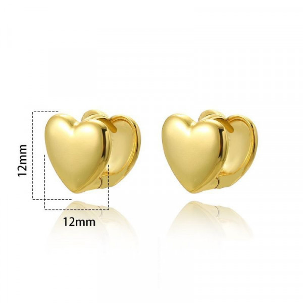 Серьги-гвоздики сердца объёмные CJC25738