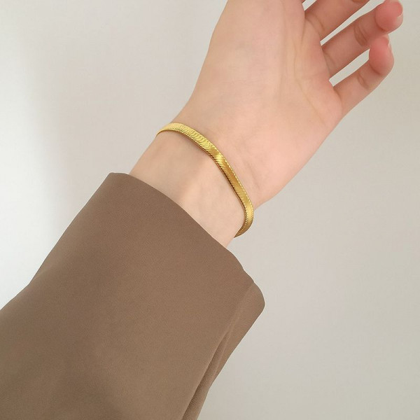 Браслет из титановой стали напыление золотом 1J12000CJJ