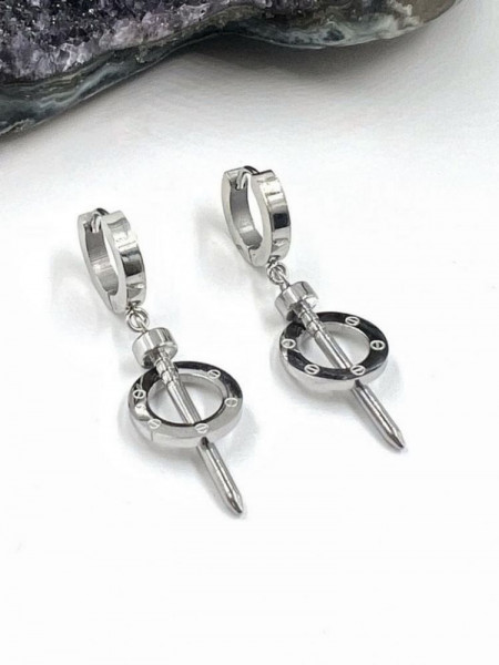 Стальные серьги-конго гвоздь J10253CJJ