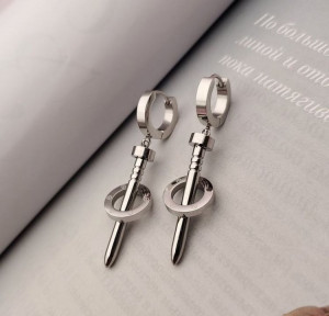 Стальные серьги-конго гвоздь J10253CJJ