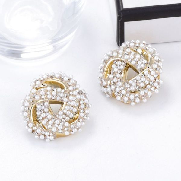 Роскошные пусеты Жемчужное плетение CJL69536