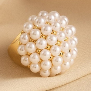 Объемное кольцо с россыпью жемчужных бусин 1J12195CJJ