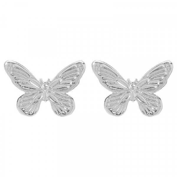 Изящные серьги-пусеты Сверкающие белые бабочки CJH33131