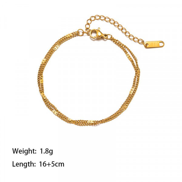 Браслет-цепочка многослойный из двух нитей 1J12001CJJ