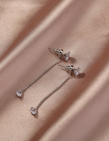Серьги-цепочки с двойными кристаллами M10567
