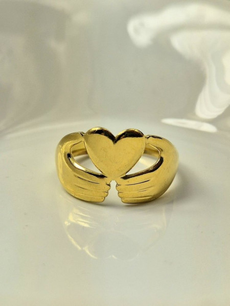 Кольцо медицинская сталь с напылением золотом J11379CJJ