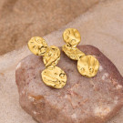 Серьги Висячие Тройные диски «Мятый металл» CJL79308