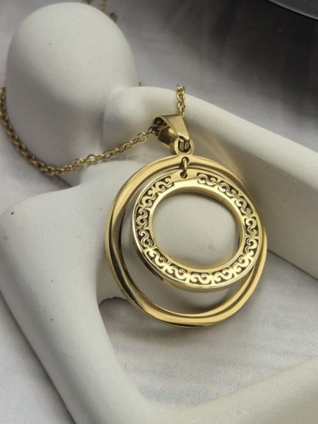 Колье медицинская сталь с напылением золотом J10809CJJ