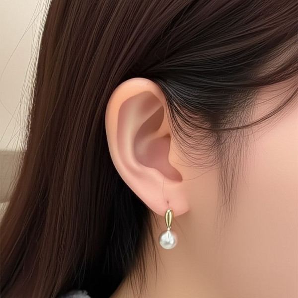 Лаконичные пусеты с крупным жемчугом 1J11815CJJ