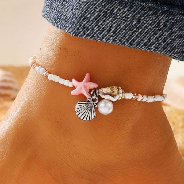 Браслет на ногу в морском стиле CJL30090