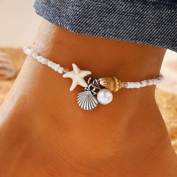 Браслет на ногу в морском стиле CJL30090