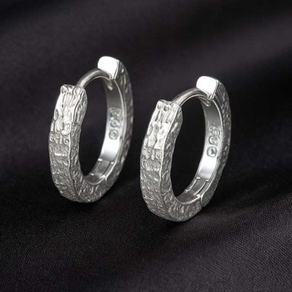 Серебристые конго с паве «Зигзаг» 1J12509CJJ