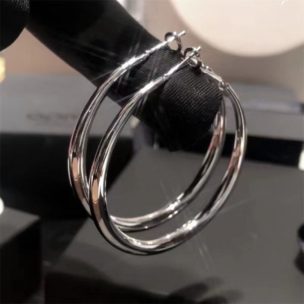 Двойные серьги-кольца большого диаметра CJH55699