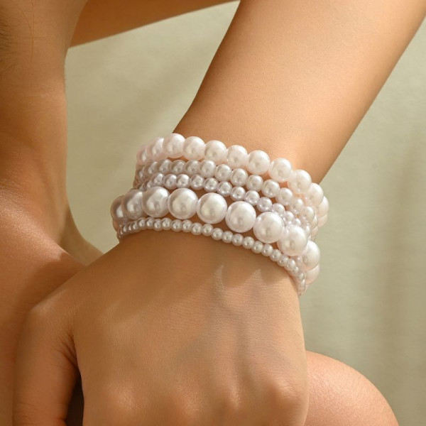 Браслет многорядный из жемчужных нитей CJP85074