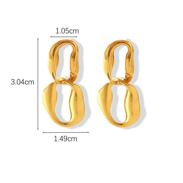 Серьги-кольца овальные из крупных звеньев CJL36202